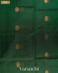 Bottle Green Pure Kanchipuram Silk Handloom Saree — Body
