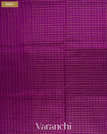 Violet Purple Checkered Pure Kanchipuram Silk Cotton Handloom Saree — Body