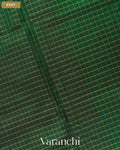Bottle Green Pure Kanchipuram Silk Cotton Handloom Saree — Body
