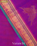 Royal Violet Pure Kanchipuram Silk Cotton Handloom Saree — Border