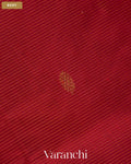 Ruby Red Pure Kanchipuram Silk Cotton Handloom Saree — Body