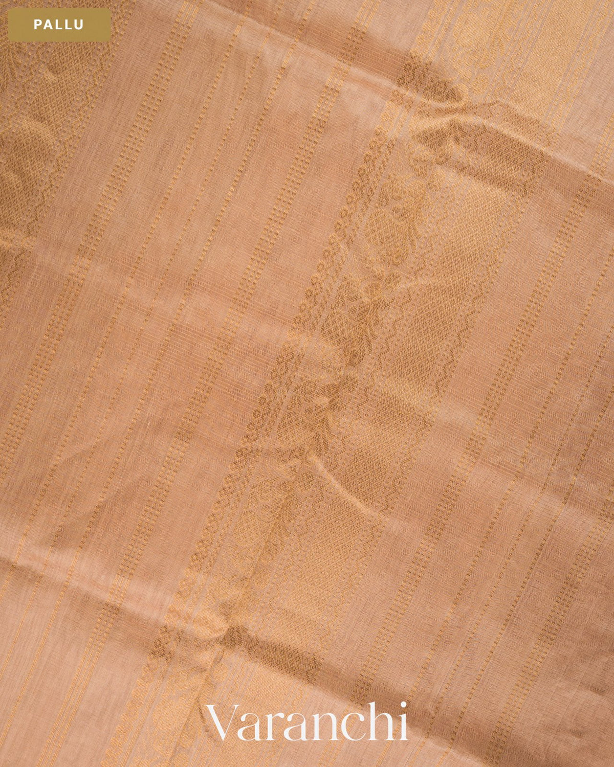 Ruby Red Pure Kanchipuram Silk Cotton Handloom Saree — Pallu