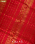 Bright Red Pure Kanchipuram Silk Cotton Handloom Saree — Pallu