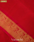 Bright Red Pure Kanchipuram Silk Cotton Handloom Saree — Blouse