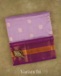 Lavender Pure Kanchipuram Silk Cotton Handloom Saree — Folded
