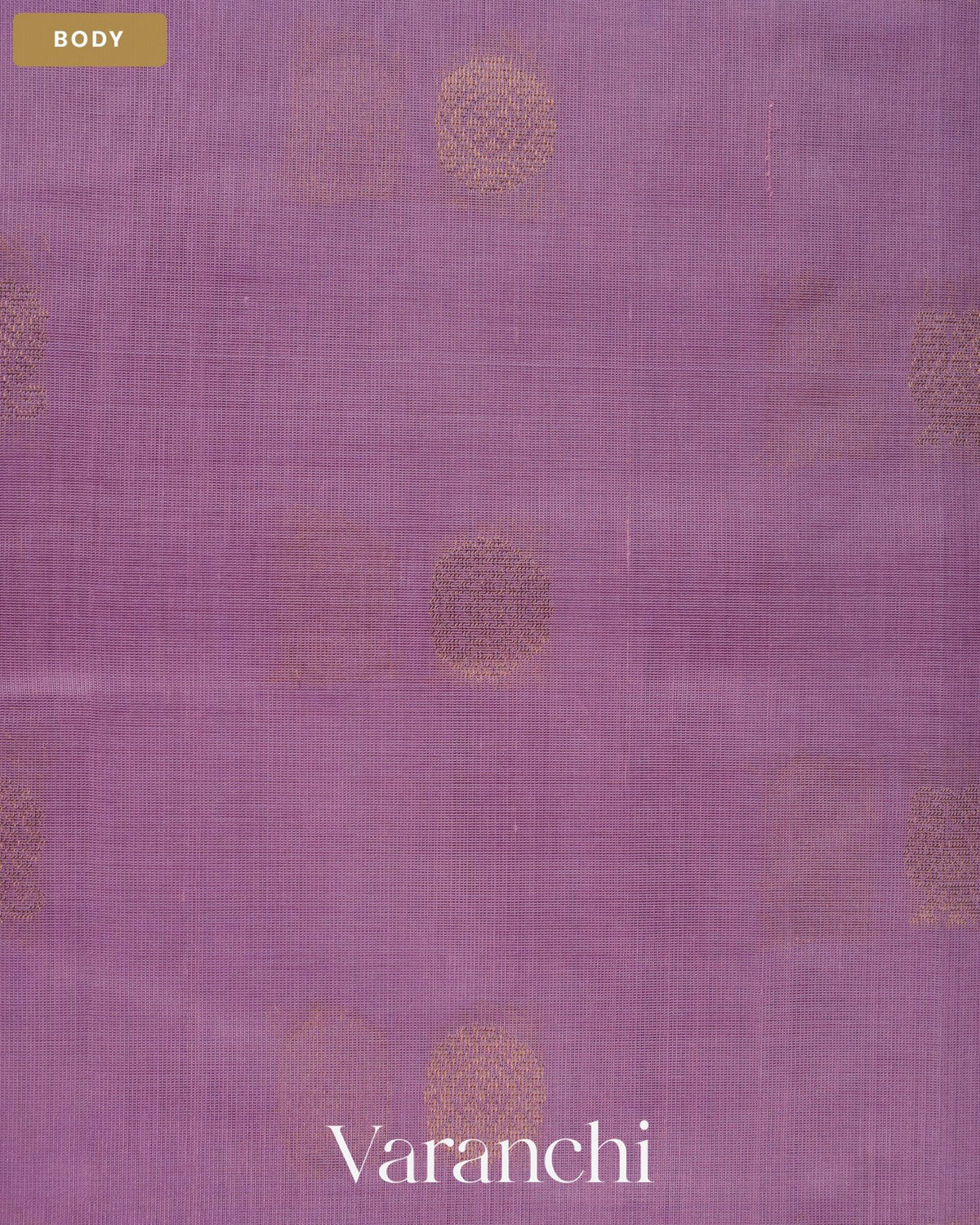 Lavender Pure Kanchipuram Silk Cotton Handloom Saree — Body