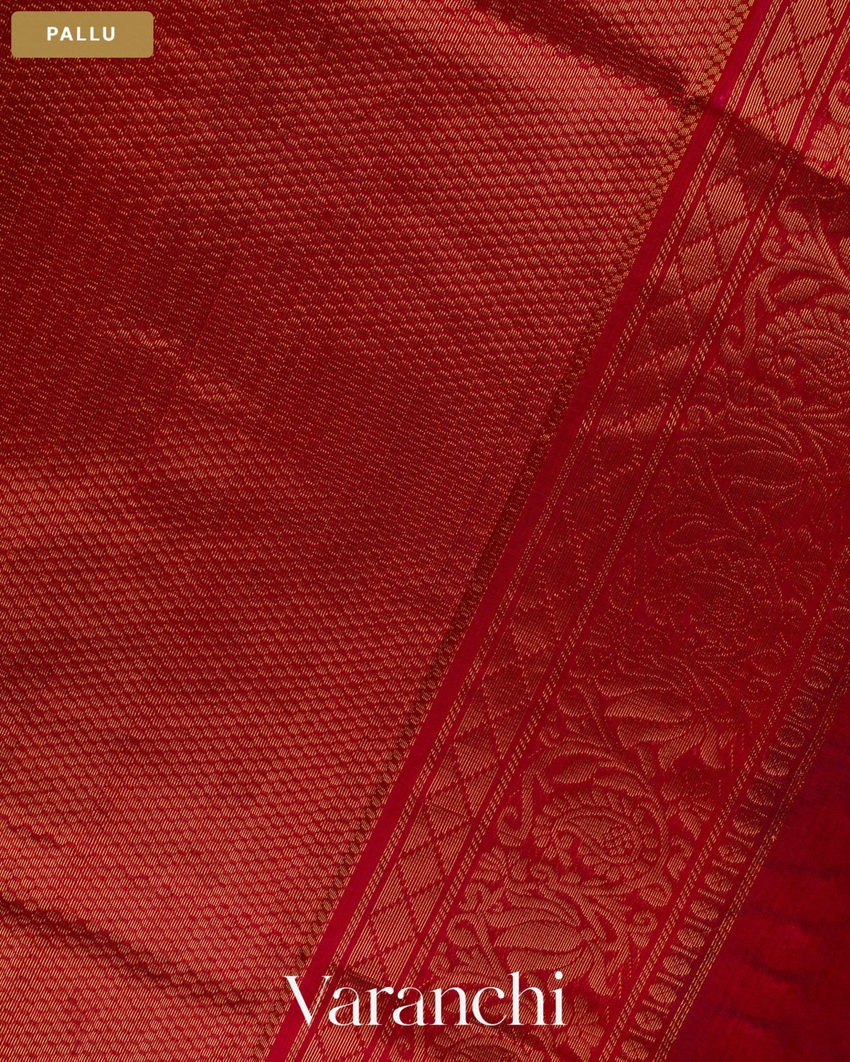 Mango Yellow Pure Kanchipuram Silk Cotton Handloom Saree — Pallu