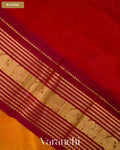 Mango Yellow Pure Kanchipuram Silk Cotton Handloom Saree — Blouse