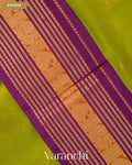 Parrot Green Pure Kanchipuram Silk Cotton Handloom Saree — Border