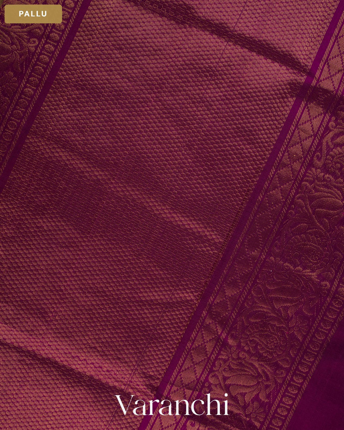 Parrot Green Pure Kanchipuram Silk Cotton Handloom Saree — Pallu