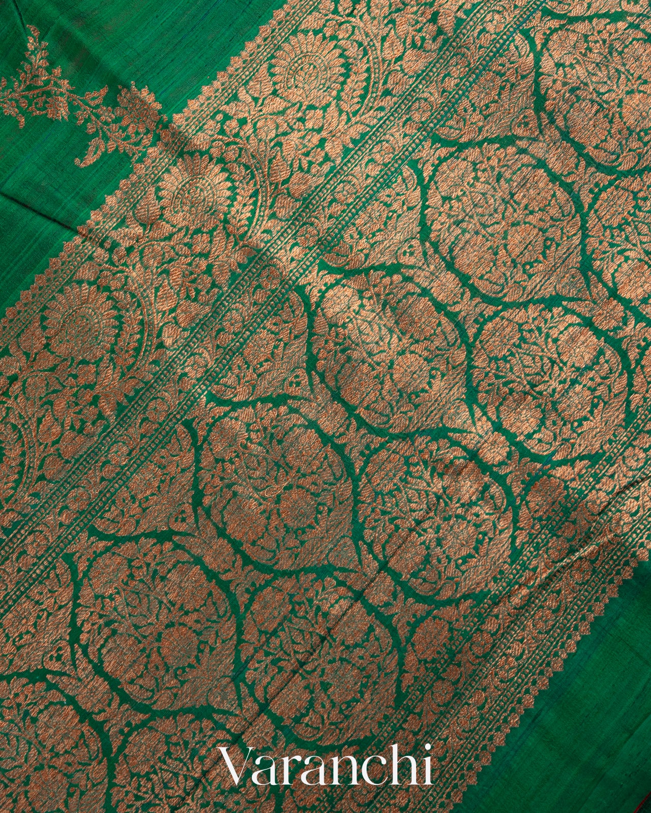 Bottle Green Pure Raw Silk Handloom Saree