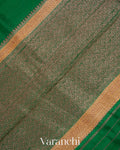 Emerald Green Pure Tussar Silk Handlooom Saree