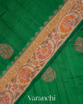 Emerald Green Pure Tussar Silk Handlooom Saree