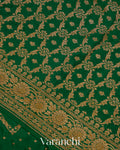 Emerald Green Pure Crepe Silk Handloom Saree