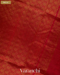 Ivory Checkered Pure Kanchipuram Silk Cotton Handloom Saree — Pallu