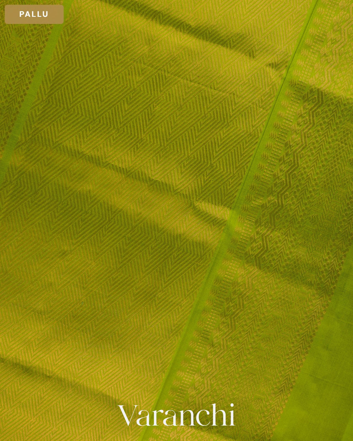 Aqua Green Pure Kanchipuram Silk Cotton Handloom Saree — Pallu