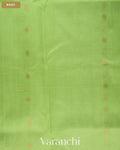Aqua Green Pure Kanchipuram Silk Cotton Handloom Saree — Body