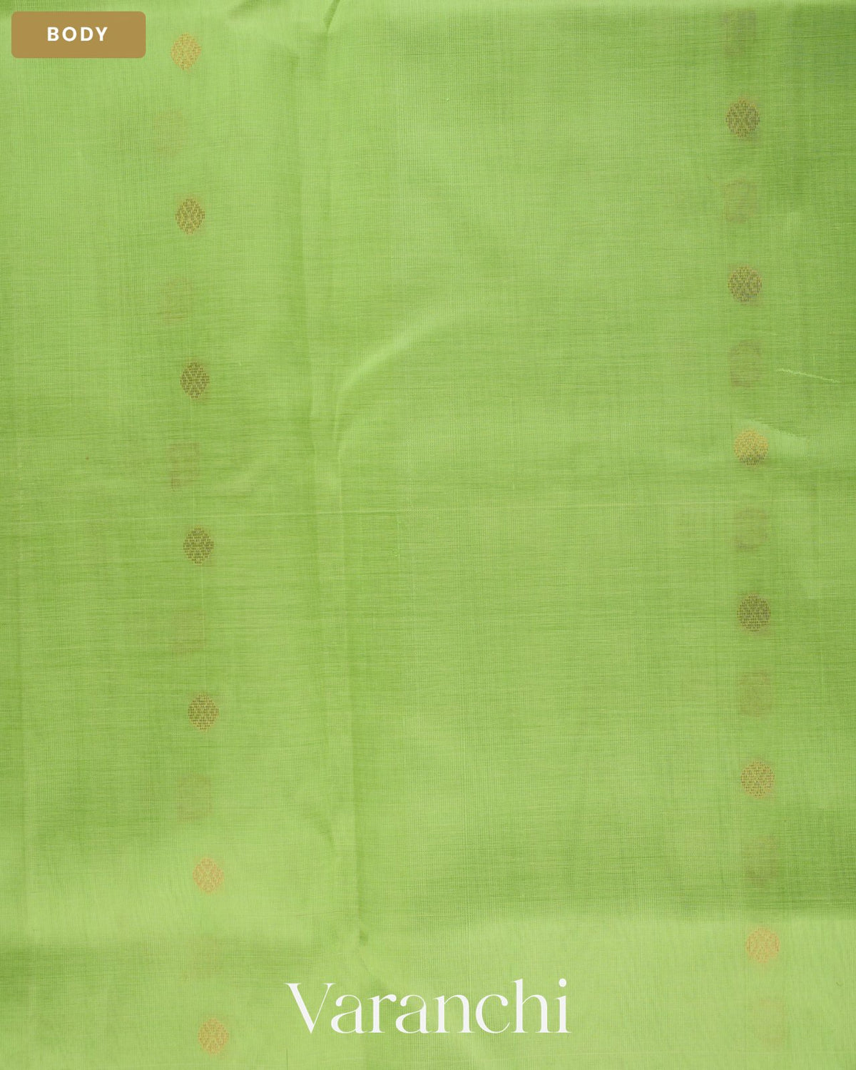 Aqua Green Pure Kanchipuram Silk Cotton Handloom Saree — Body