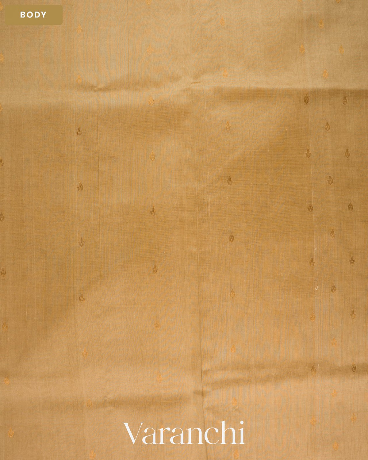 Beige Pure Kanchipuram Silk Cotton Handloom Saree — Body
