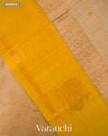 Beige Pure Kanchipuram Silk Cotton Handloom Saree — Border