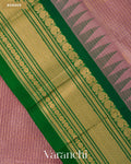 Dusty Mauve Pure Kanchipuram Silk Cotton Handloom Saree — Border