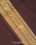 Coffee Brown Pure Mysore Crepe Silk Saree — Border
