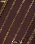 Coffee Brown Pure Mysore Crepe Silk Saree — Pallu