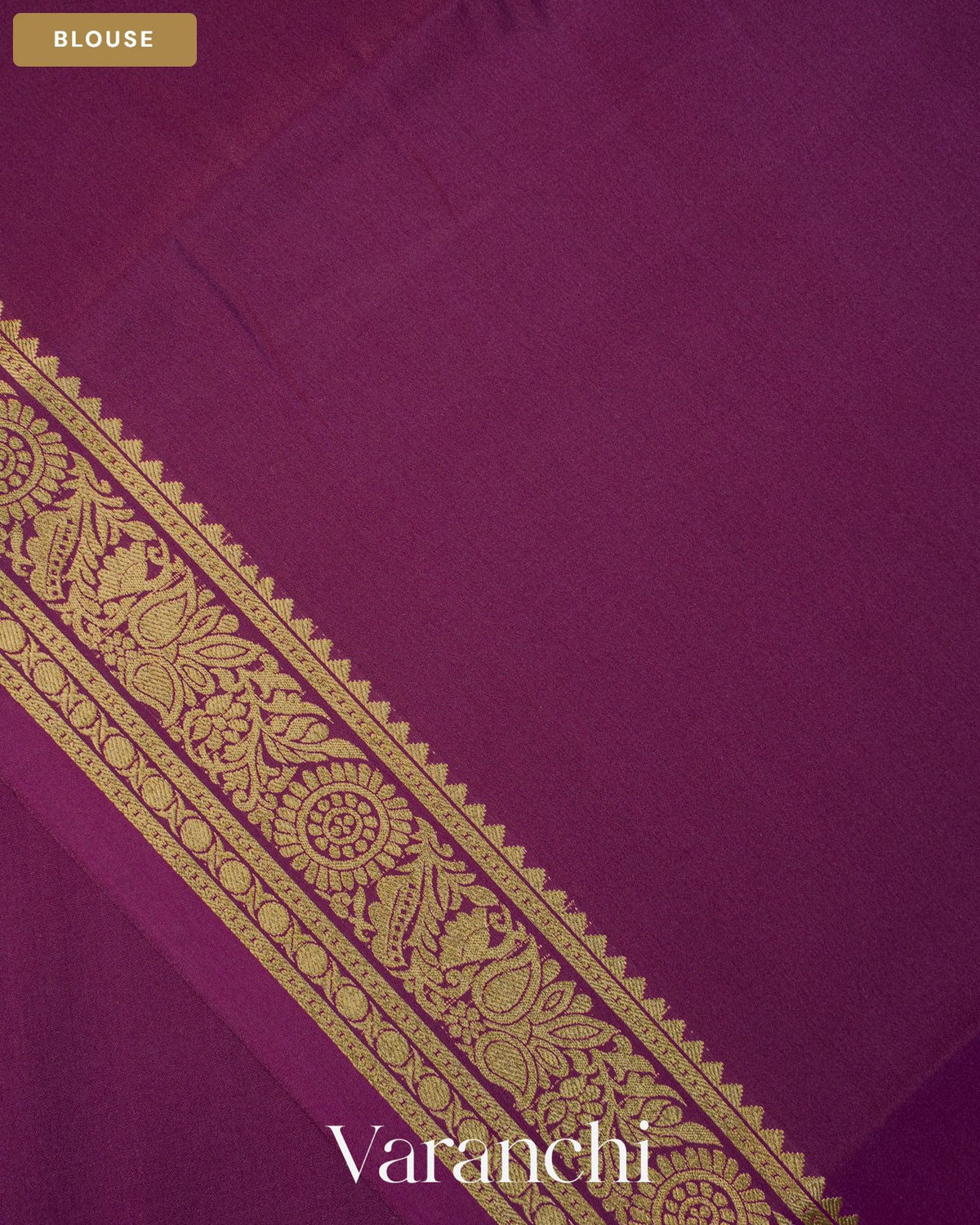 Wine Purple Pure Mysore Crepe Silk Saree — Blouse