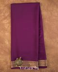 Wine Purple Pure Mysore Crepe Silk Saree — Full Saree