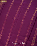 Wine Purple Pure Mysore Crepe Silk Saree — Pallu