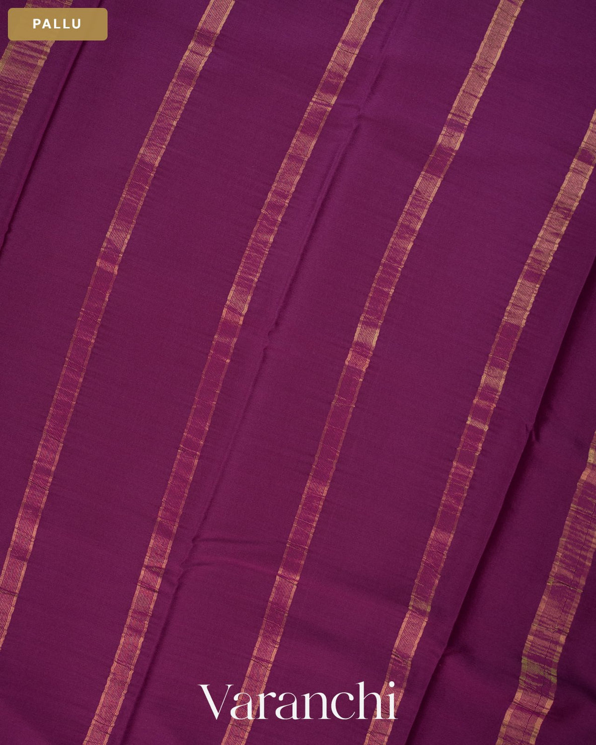 Wine Purple Pure Mysore Crepe Silk Saree — Pallu