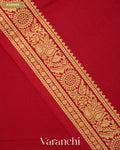 Royal Red Pure Mysore Crepe Silk Saree — Border