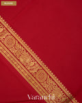 Royal Red Pure Mysore Crepe Silk Saree — Blouse