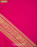 Rani Pink Pure Mysore Crepe Silk Saree — Blouse