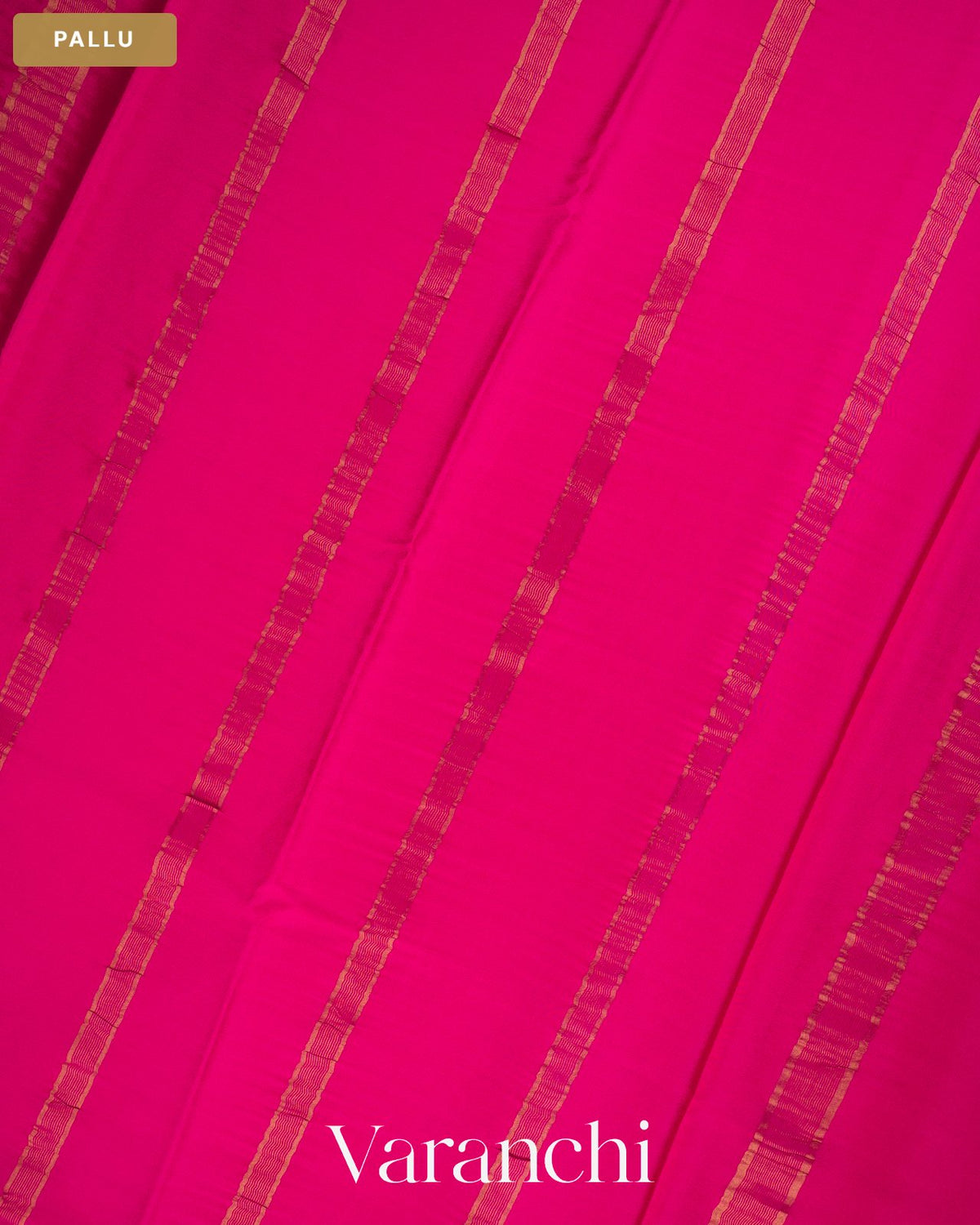 Rani Pink Pure Mysore Crepe Silk Saree — Pallu