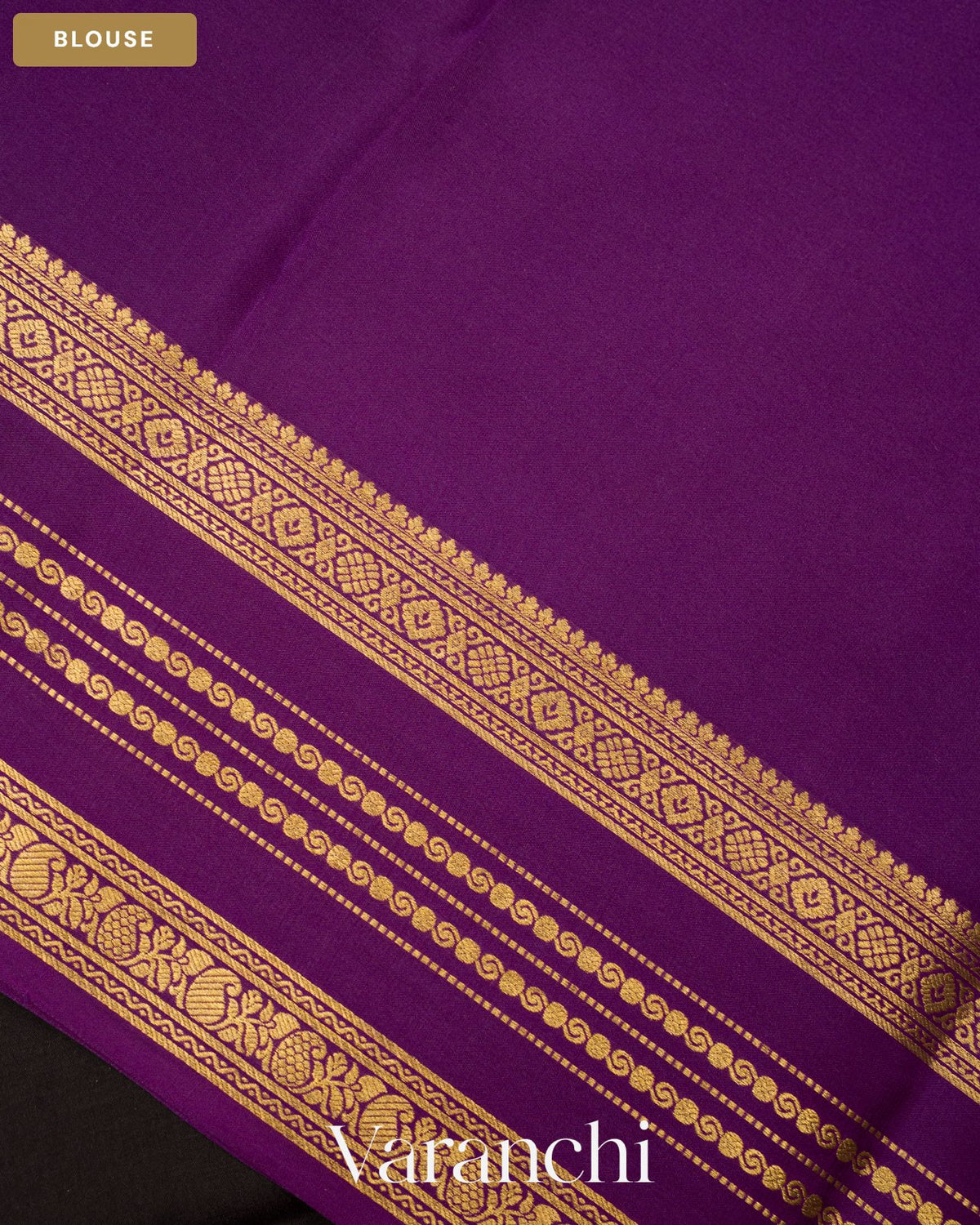 Black Maroon Pure Mysore Crepe Silk Saree — Blouse