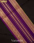 Black Maroon Pure Mysore Crepe Silk Saree — Border