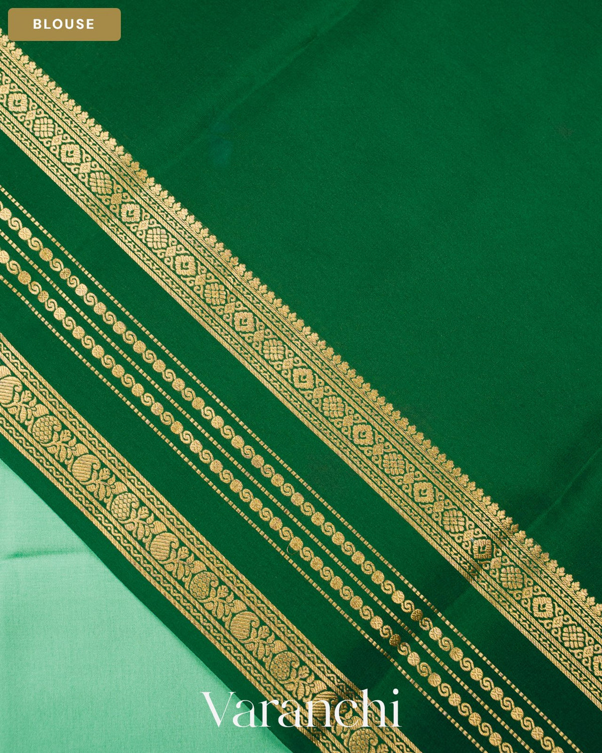 Sea Green Pure Mysore Crepe Silk Saree — Blouse