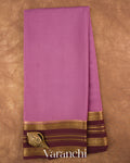 Mauve Pure Mysore Crepe Silk Saree — Full Saree