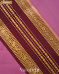 Mauve Pure Mysore Crepe Silk Saree — Border