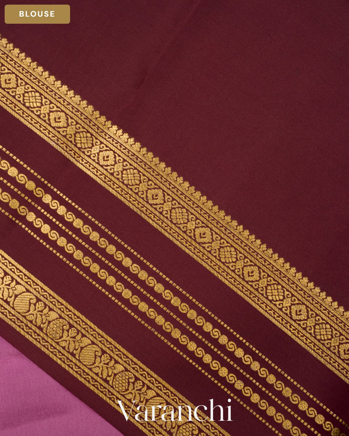 Mauve Pure Mysore Crepe Silk Saree — Blouse