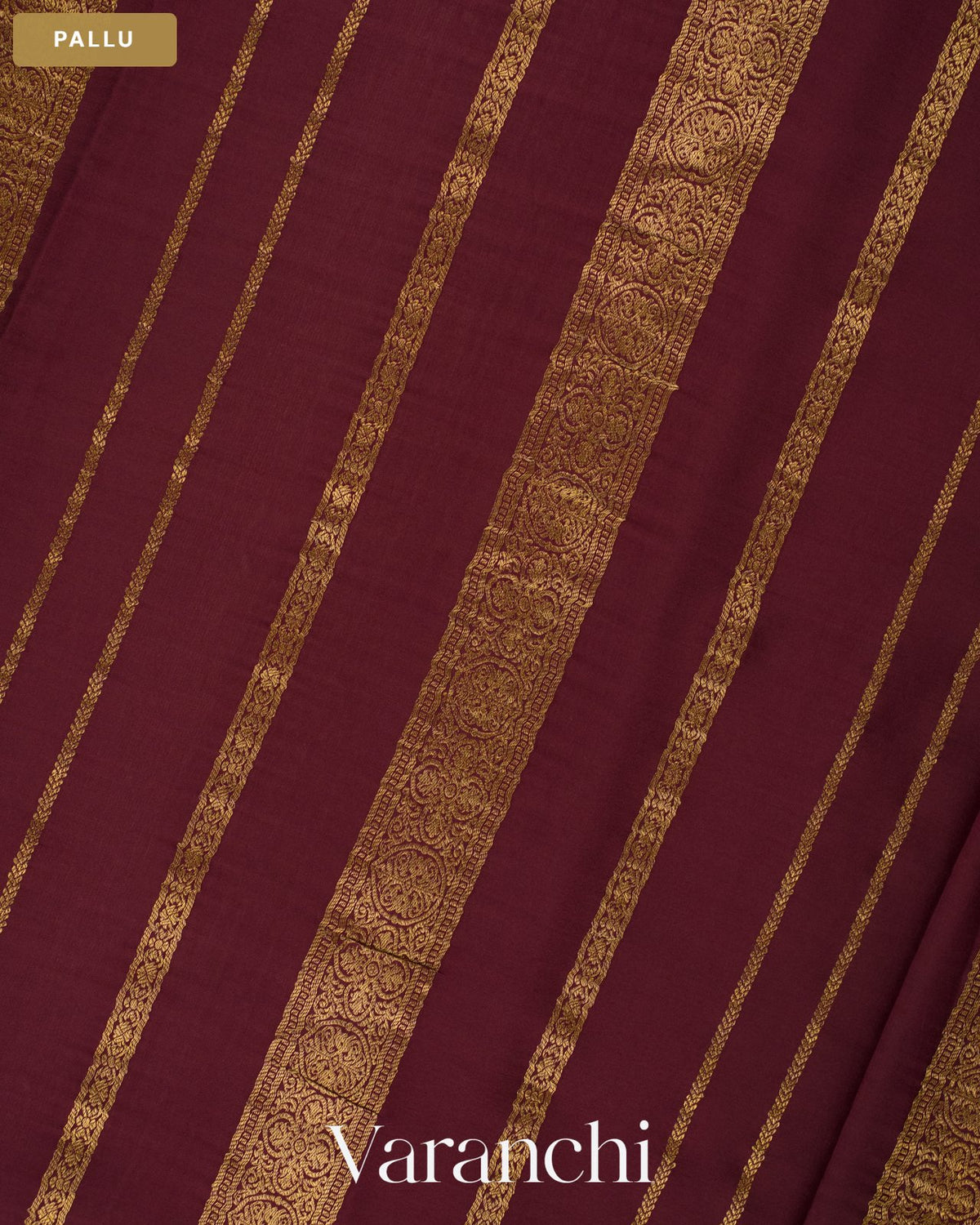 Mauve Pure Mysore Crepe Silk Saree — Pallu
