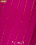 Peach Checkered Pure Mysore Crepe Silk Saree — Pallu