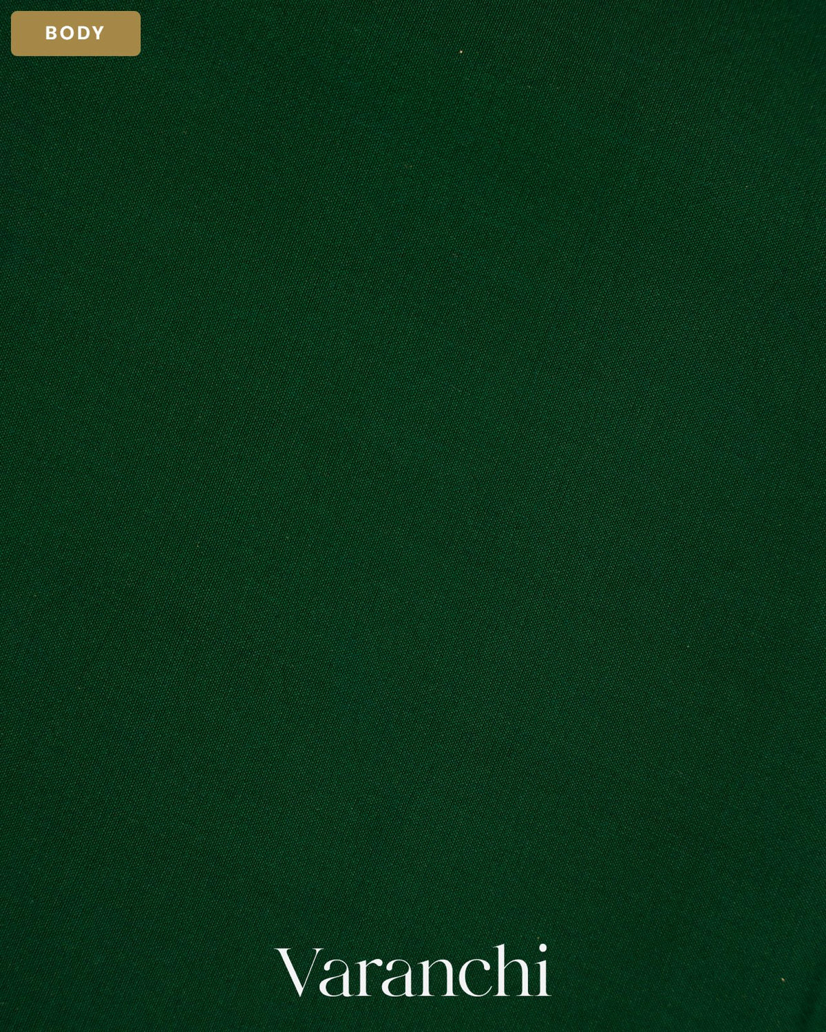 Bottle Green Pure Mysore Crepe Silk Saree — Body