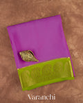 Royal Purple Pure Mysore Crepe Silk Saree — Folded