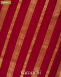 Coral Peach Checkered Pure Mysore Crepe Silk Saree — Pallu
