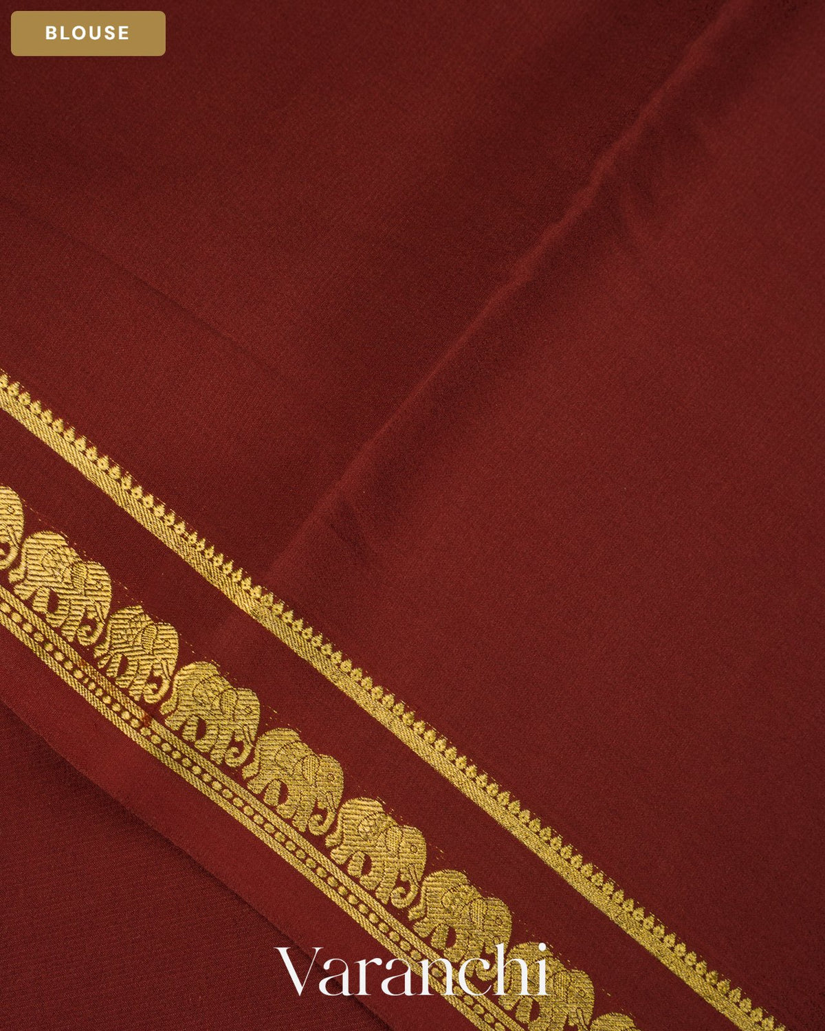 Wine Maroon Pure Mysore Crepe Silk Saree — Blouse