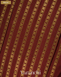 Wine Maroon Pure Mysore Crepe Silk Saree — Pallu