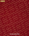 Maroon Checkered Pure Mysore Crepe Silk Saree — Body