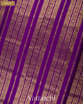 Purple Checkered Pure Mysore Crepe Silk Saree — Pallu